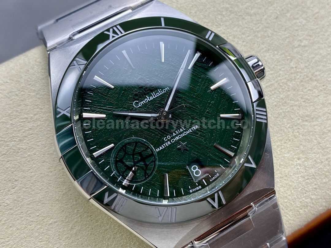 V+ Factory Omega Constellation 131.30.41.21.99.002 41mm Green Ceramic Bezel Full Steel Meteorites Gr (5)
