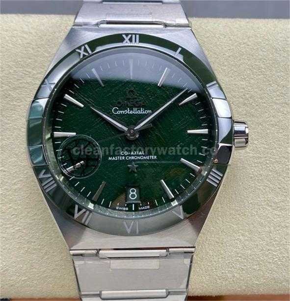 V+ Factory Omega Constellation 131.30.41.21.99.002 41mm Green Ceramic Bezel Full Steel Meteorites Gr (8)