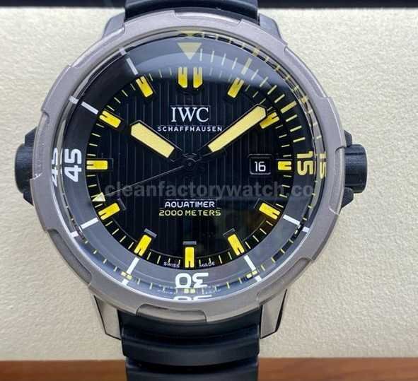 V6S Factory IWC Aquatimer Automatic 2000 IW358001 46mm Rubber Strap Black Dial