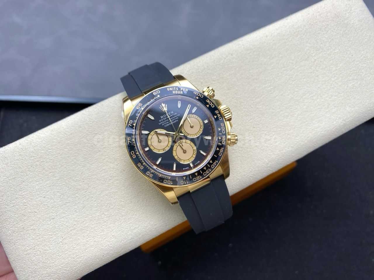 VS Factory Counterweight Rolex Daytona 126518LN 0004 40mm Yellow Gold Rubber Strap Gold Eye Black (5)