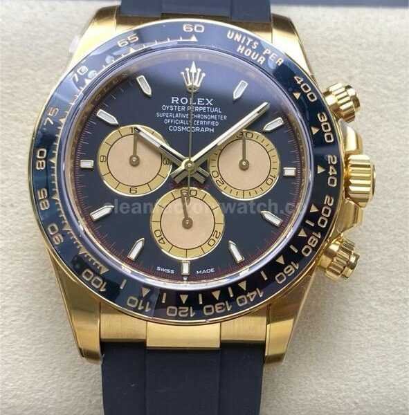VS Factory Counterweight Rolex Daytona 126518LN-0004 40mm Yellow Gold Rubber Strap Gold Eye Black Dial