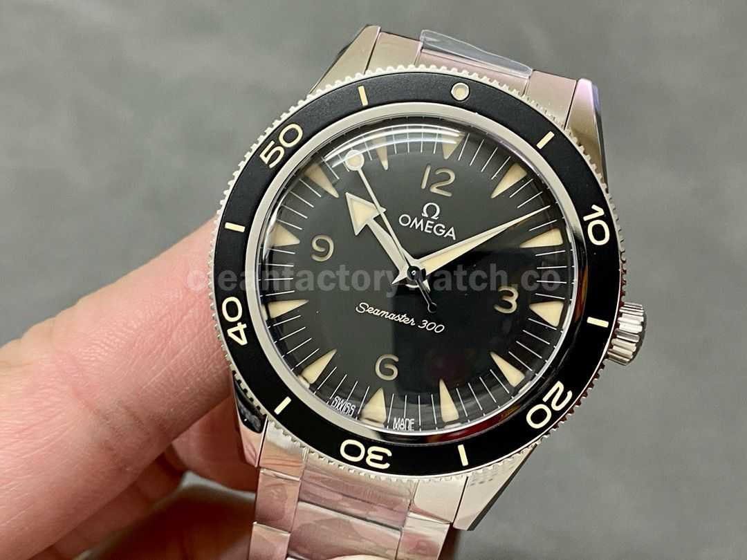 VS Factory Omega Seamaster 300co Axial Master Chronometer 41mm Full Steel Black Dial (8)