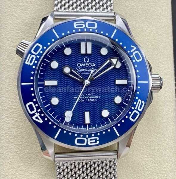 VS Factory Omega Seamaster Diver 300M 210.30.42.20.03.002 42mm Full Steel Strap Blue Dial
