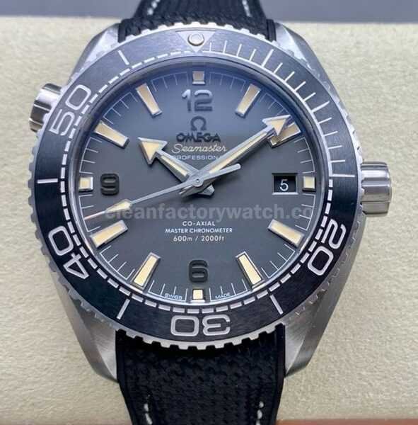 VS Factory Omega Seamaster Planet Ocean 215.32.44.21.01.002 43.5mm Black Rubber Strap Arabic Numerals Grey