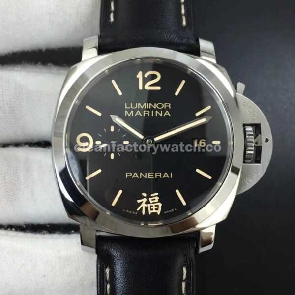 VS Factory Panerai Luminor 1950 3 Days Fu PAM00498  44mm Steel Leather Strap Black Dial