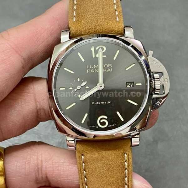 VS Factory Panerai Luminor Due Pam 00904 42mm Steel Leather Strap Grey Dial