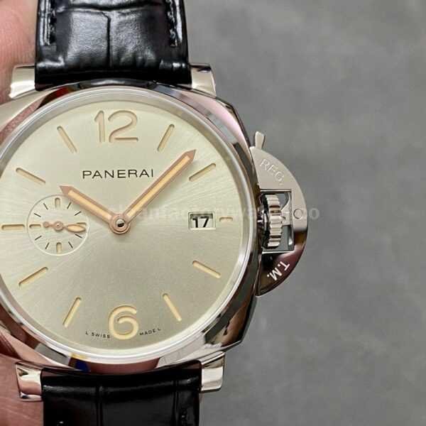 VS Factory Panerai Luminor Due Pam 01249 42mm Steel Leather Strap Champagne Dial