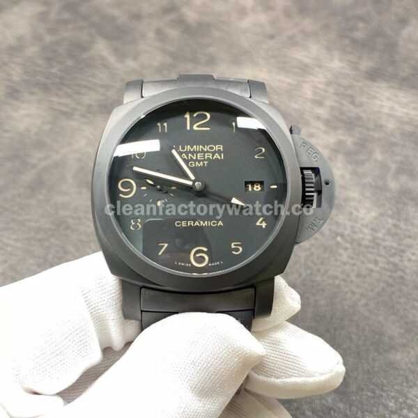 VS Factory Panerai Luminor Marina 1950 3 Days GMT PAM00438 44mm Full Black Ceramic Black Dial