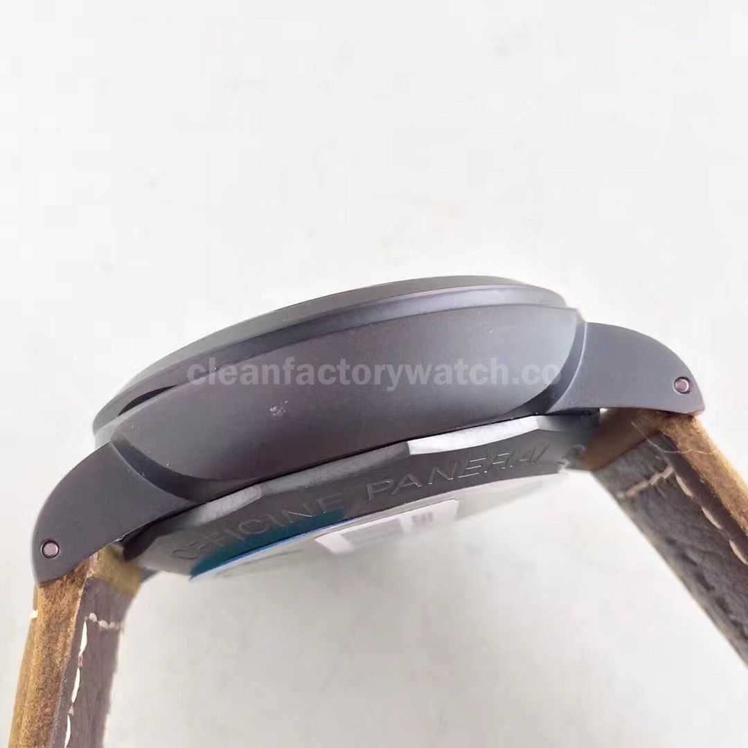 VS Factory Panerai Luminor Marina 1950 3 Days Pam00386 44mm Titanium Leather Strap Brown Dial (4)