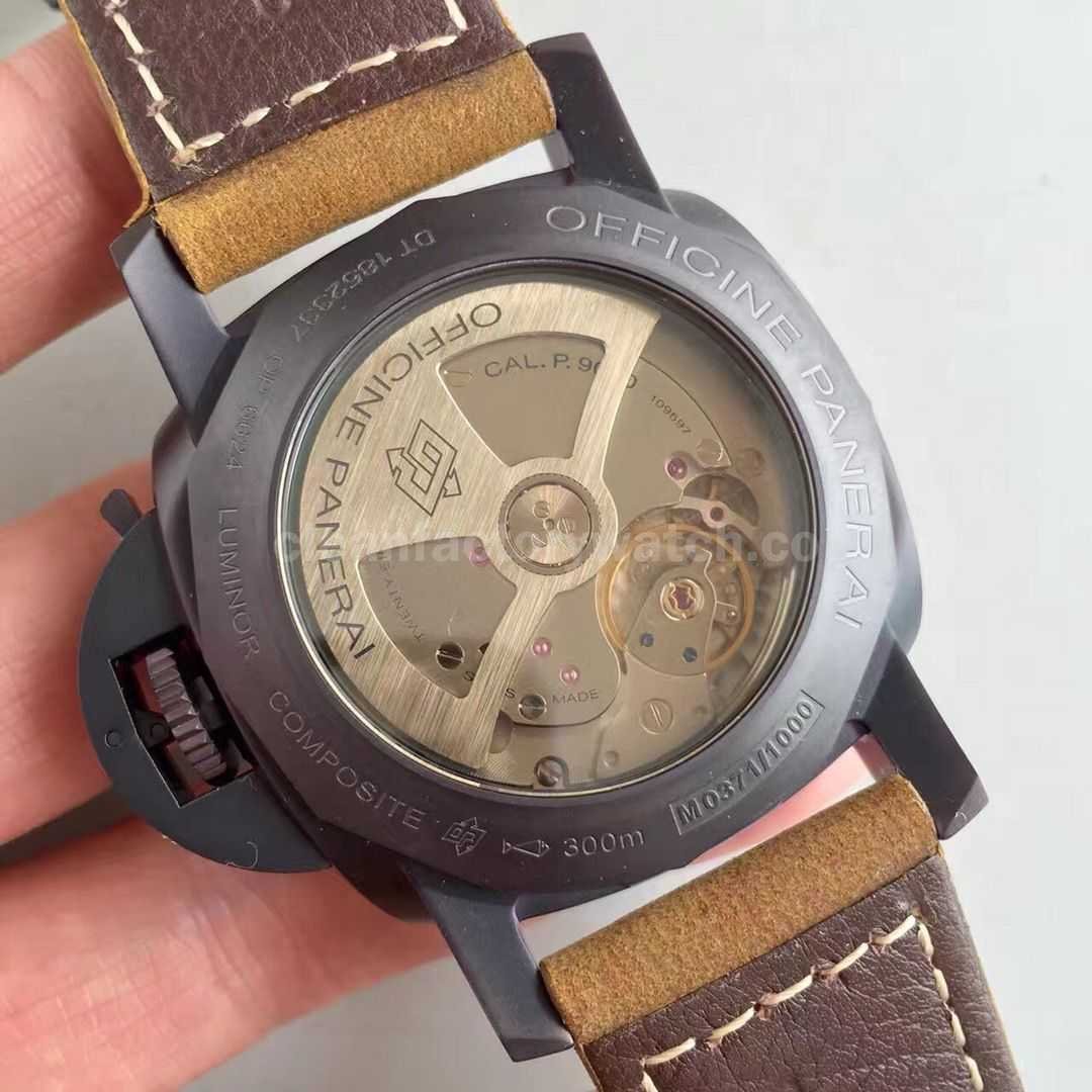 VS Factory Panerai Luminor Marina 1950 3 Days Pam00386 44mm Titanium Leather Strap Brown Dial (6)