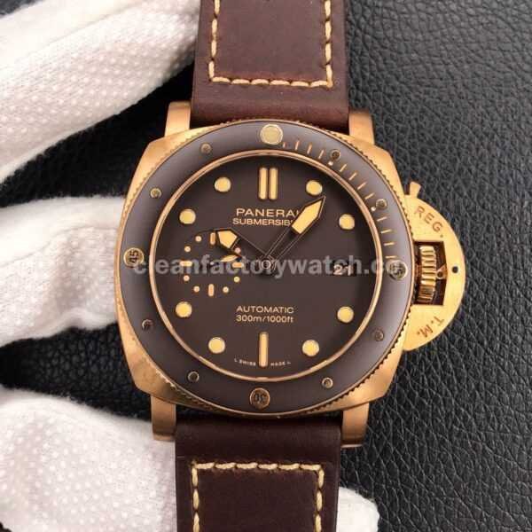VS Factory Panerai Luminor Submersible PAM 00968 47mm Bronze Leather Strap Brown Dial