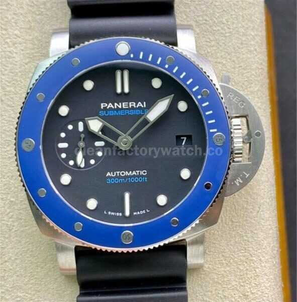 VS Factory Panerai Luminor Submersible PAM 01209 42mm Steel Rubber Strap Black Dial