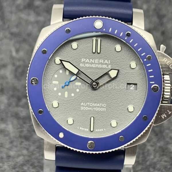 VS Factory Panerai Luminor Submersible PAM00959  42mm Steel Blue Rubber Strap Grey Dial