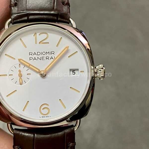 VS Factory Panerai Radiomir Quaranta Automatic Pam 01292 40mm Steel Leather Strap White Dial