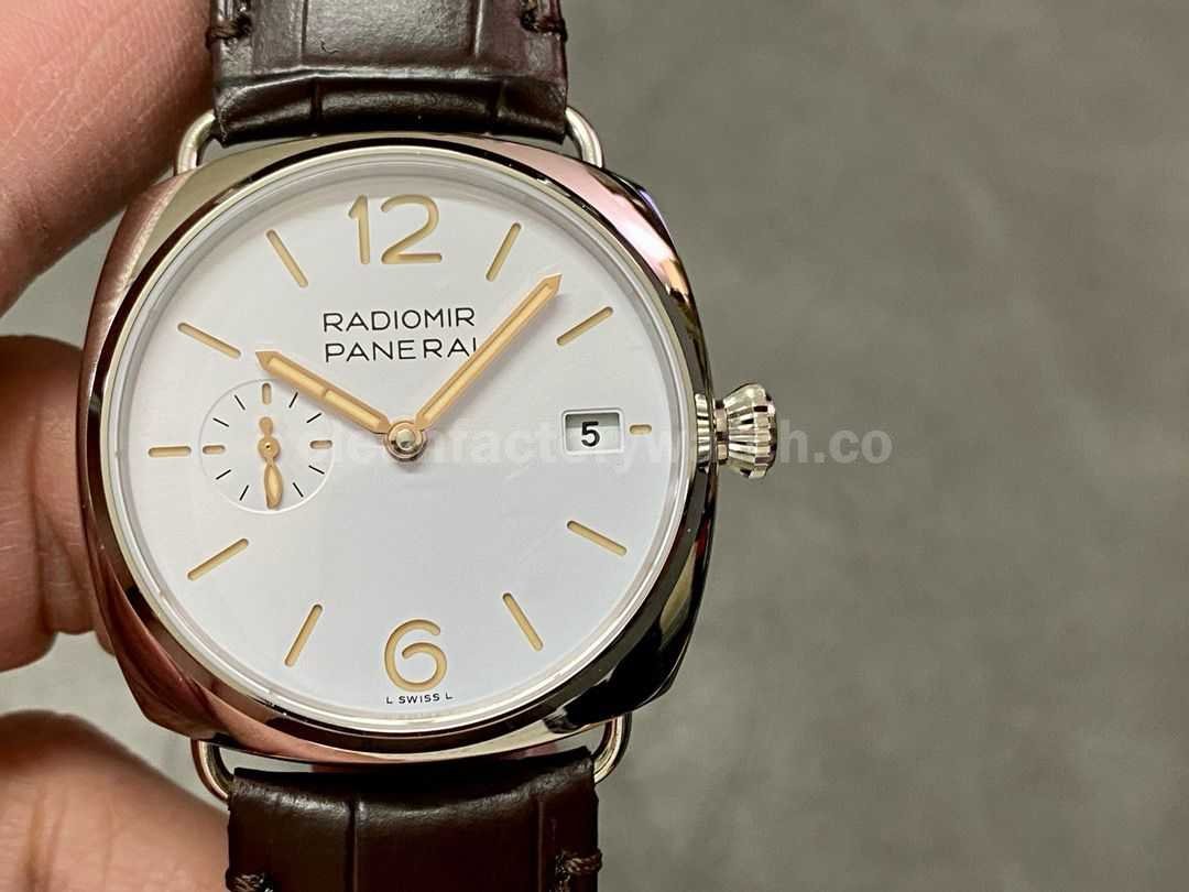 VS Factory Panerai Radiomir Quaranta Automatic Pam 01292 40mm Steel Leather Strap White Dial (2)