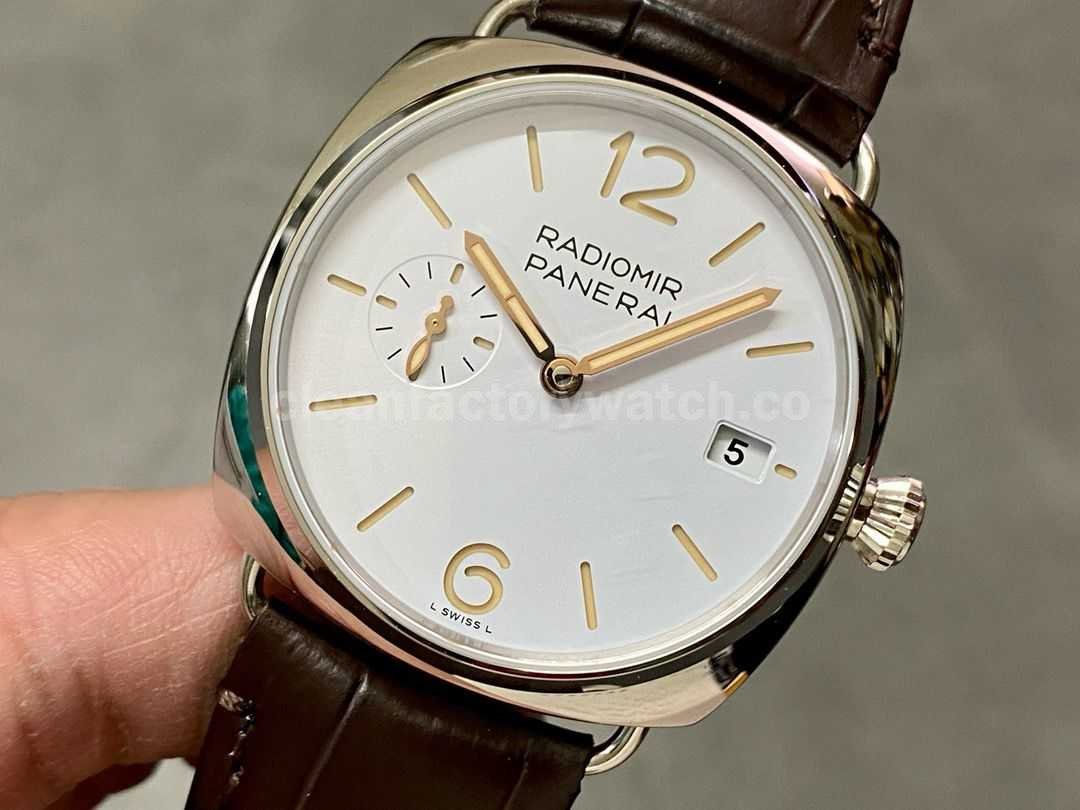 VS Factory Panerai Radiomir Quaranta Automatic Pam 01292 40mm Steel Leather Strap White Dial (5)