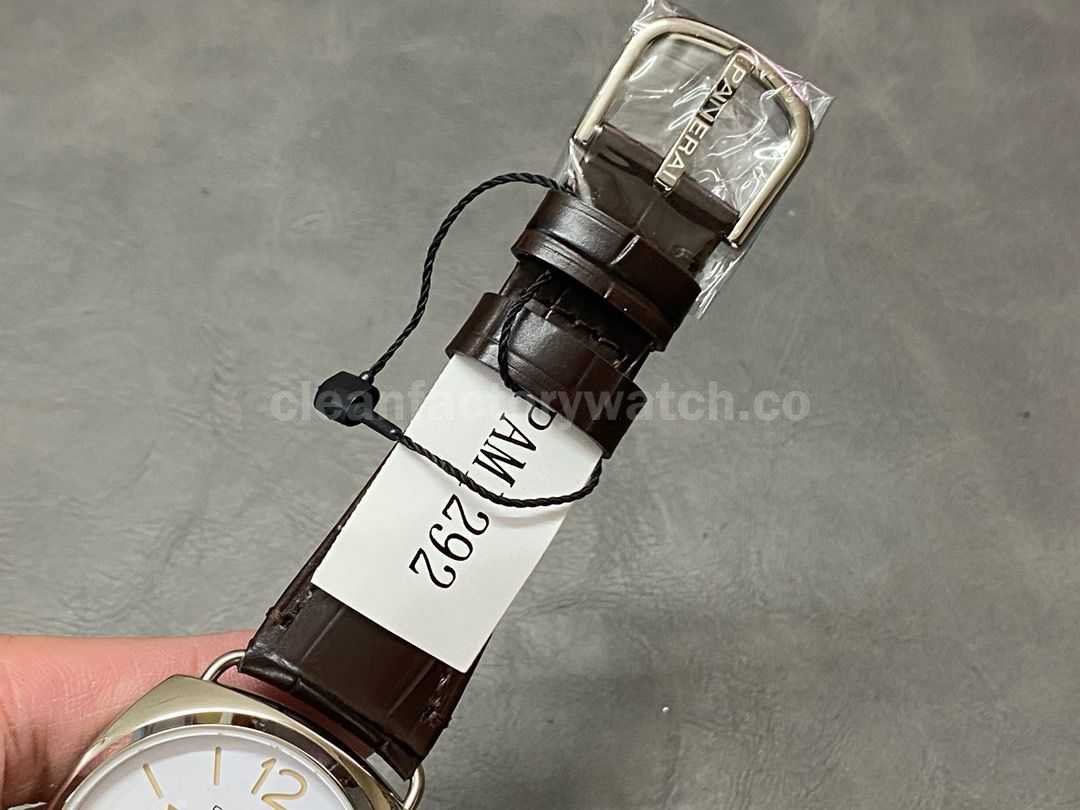 VS Factory Panerai Radiomir Quaranta Automatic Pam 01292 40mm Steel Leather Strap White Dial (6)