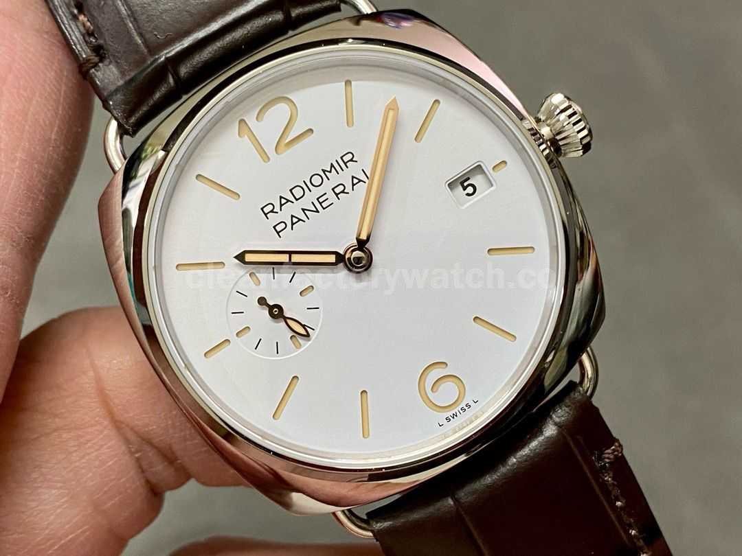 VS Factory Panerai Radiomir Quaranta Automatic Pam 01292 40mm Steel Leather Strap White Dial (7)
