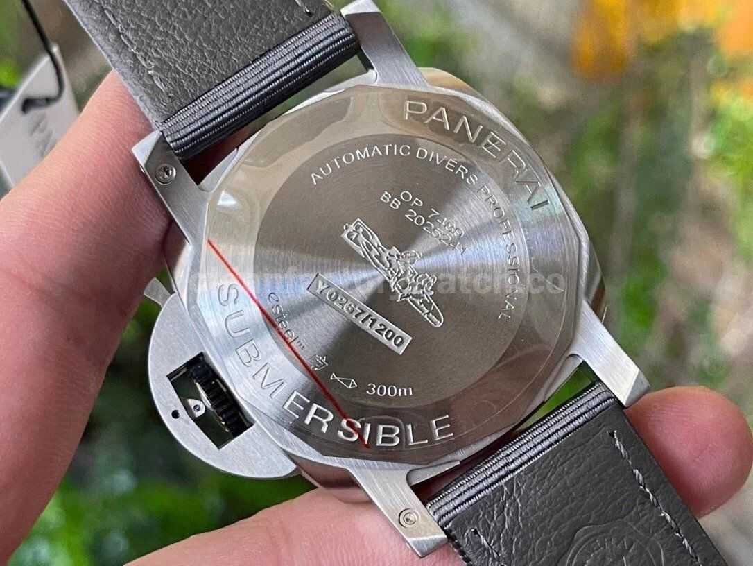 VS Factory Panerai Submersible Quarantaquattro PAM 01288 44mm Steel Canvas Strap Grey Dial (9)