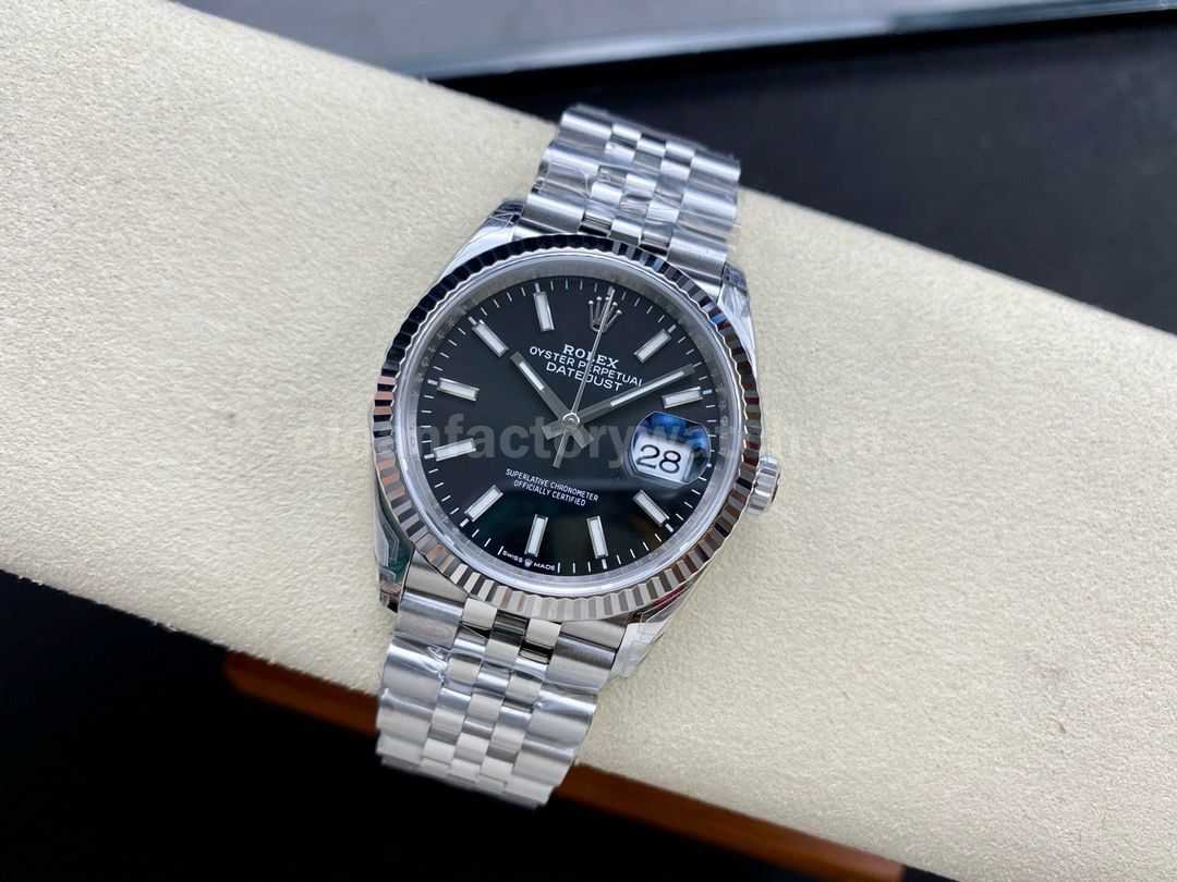 VS Factory Rolex Datejust 126234 0015 36mm Full 904L Black Dial Jubilee (3)
