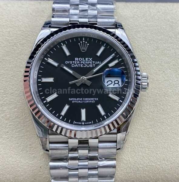 VS Factory Rolex Datejust 126234-0015 36mm Full 904L Black Dial Jubilee