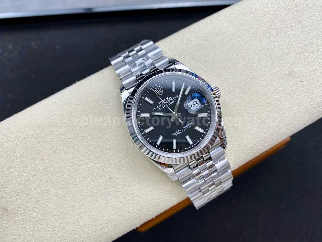 VS Factory Rolex Datejust 126234 0015 36mm Full 904L Black Dial Jubilee (6)