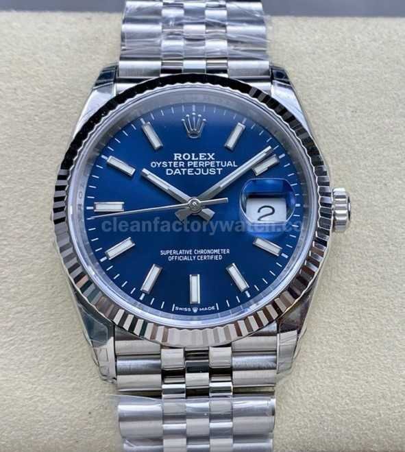 VS Factory Rolex Datejust 126234 0017 36mm Full 904L Blue Dial Jubilee (3)