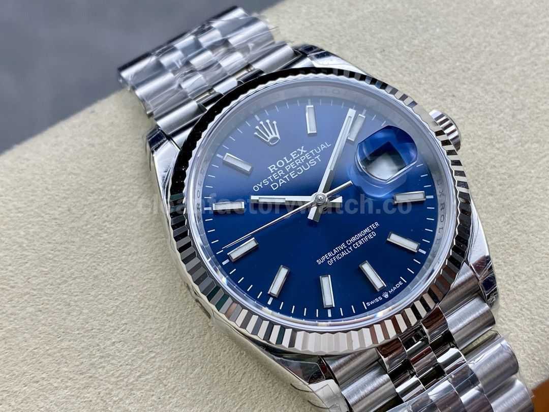 VS Factory Rolex Datejust 126234 0017 36mm Full 904L Blue Dial Jubilee (5)
