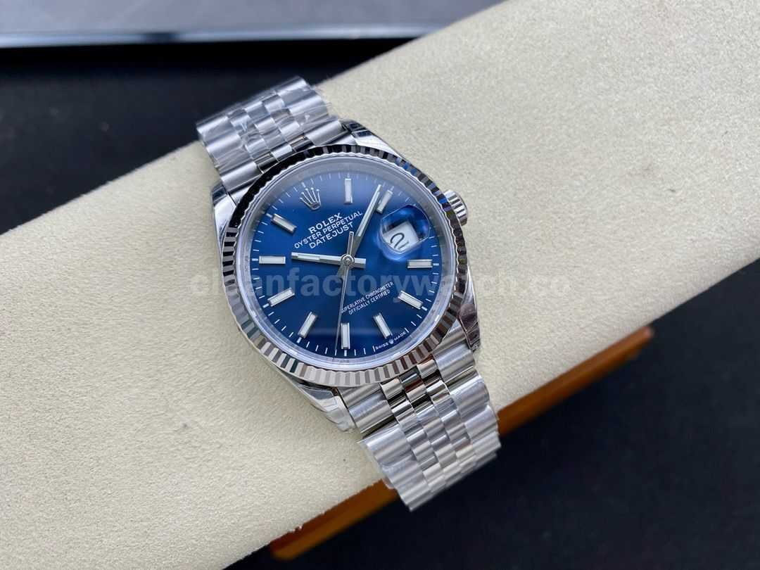 VS Factory Rolex Datejust 126234 0017 36mm Full 904L Blue Dial Jubilee (8)