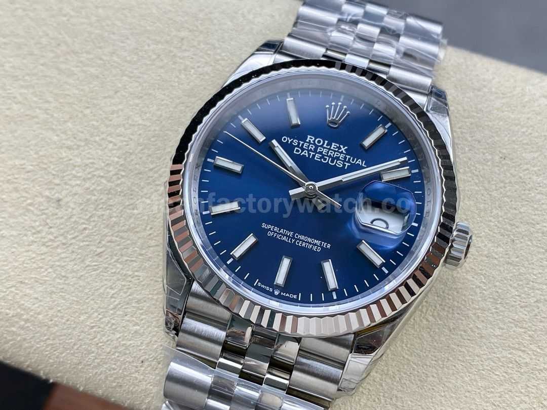 VS Factory Rolex Datejust 126234 0017 36mm Full 904L Blue Dial Jubilee (9)