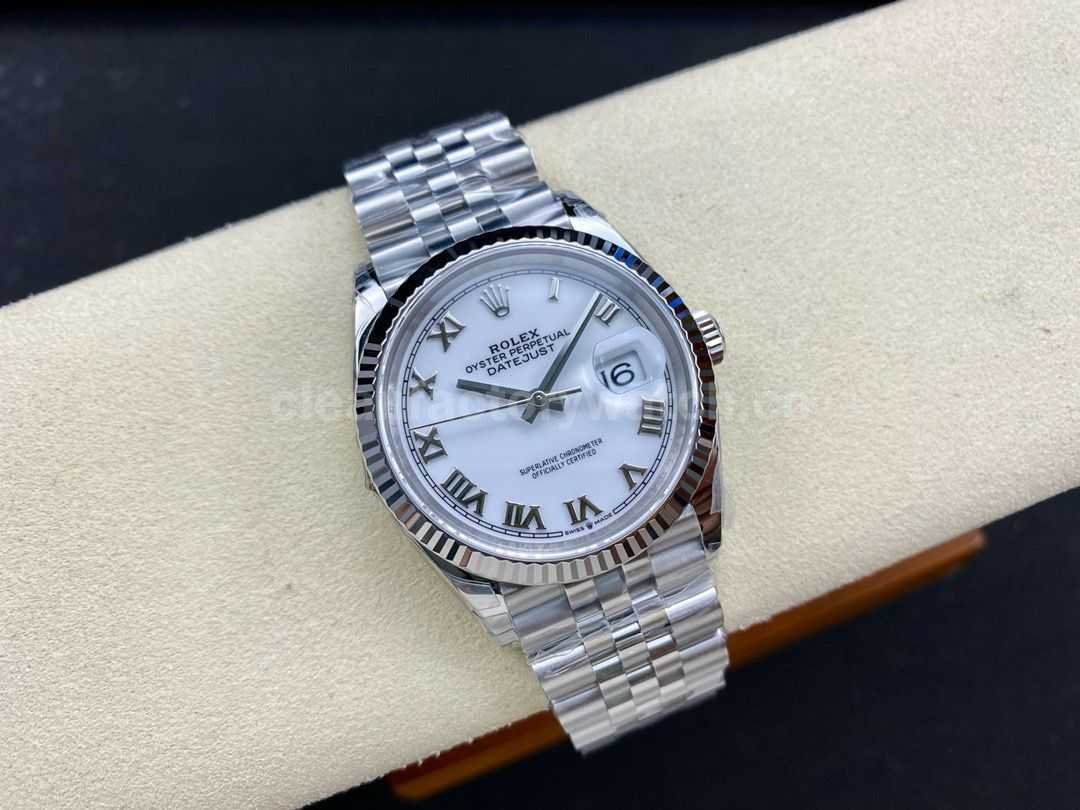 VS Factory Rolex Datejust 126234 0025 36mm Full 904L Roman Numerals White Dial Jubilee (4)