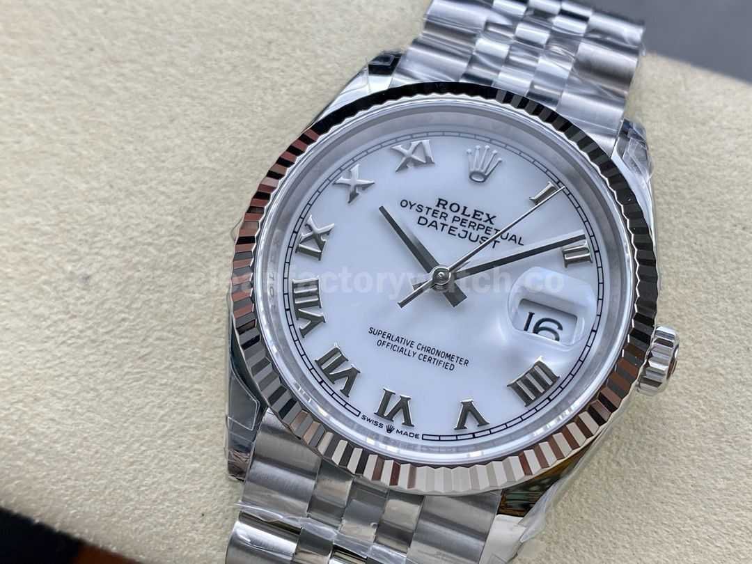 VS Factory Rolex Datejust 126234 0025 36mm Full 904L Roman Numerals White Dial Jubilee (7)