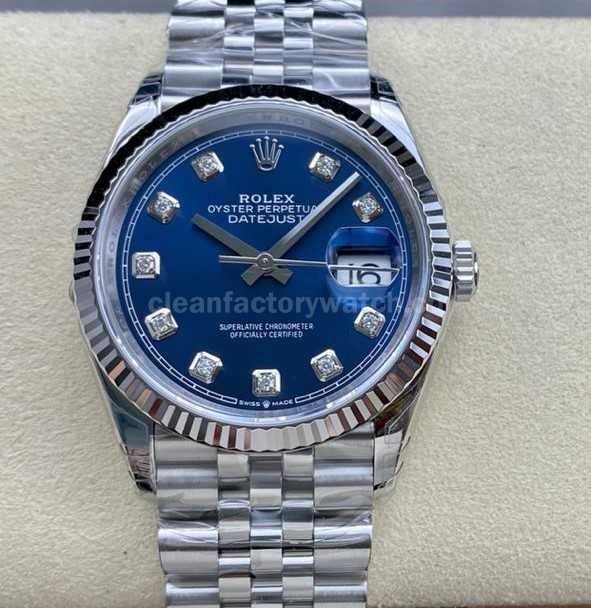 VS Factory Rolex Datejust 126234 0037 36mm Full 904L Diamond Blue Dial Jubilee (2)