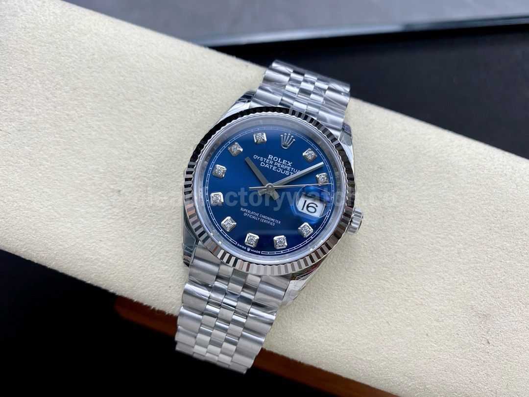 VS Factory Rolex Datejust 126234 0037 36mm Full 904L Diamond Blue Dial Jubilee (9)