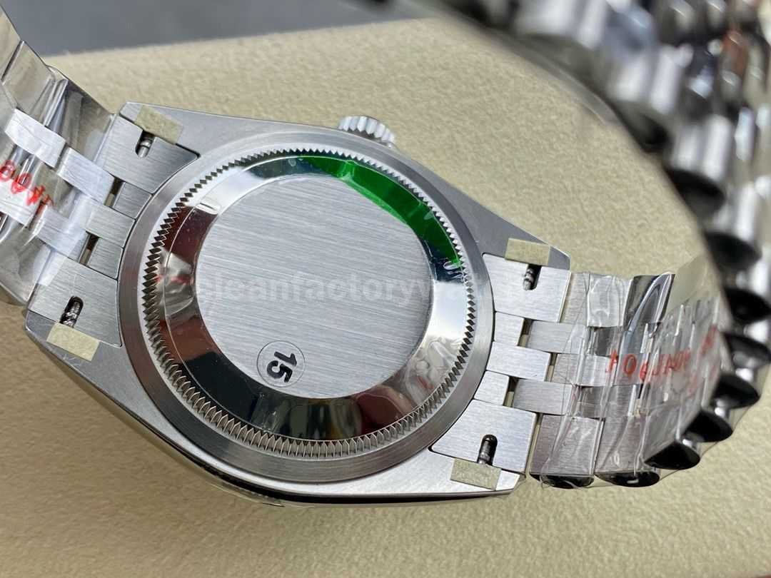 VS Factory Rolex Datejust 126234 0055 36mm Full 904L Diamond Olive Green Palm Motif Dial Jubilee ( (4)