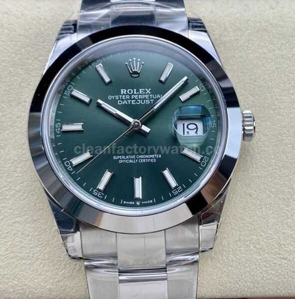 VS Factory Rolex Datejust 126300-0019 41mm Smooth Bezel Full 904L Mint Green Dial