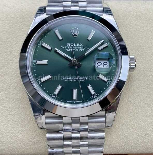 VS Factory Rolex Datejust 126300-0020 41mm Smooth Bezel Full 904L Mint Green Dial Jubilee