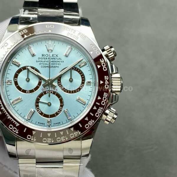 VS Factory Rolex Daytona 126506-0002 40mm Full Platinum Ice Blue Diamond Baguette Dial