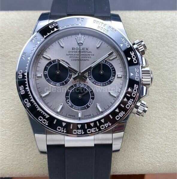 VS Factory Rolex Daytona 126519LN-0006 40MM White Gold Rubber Strap Black Eye Grey Dial
