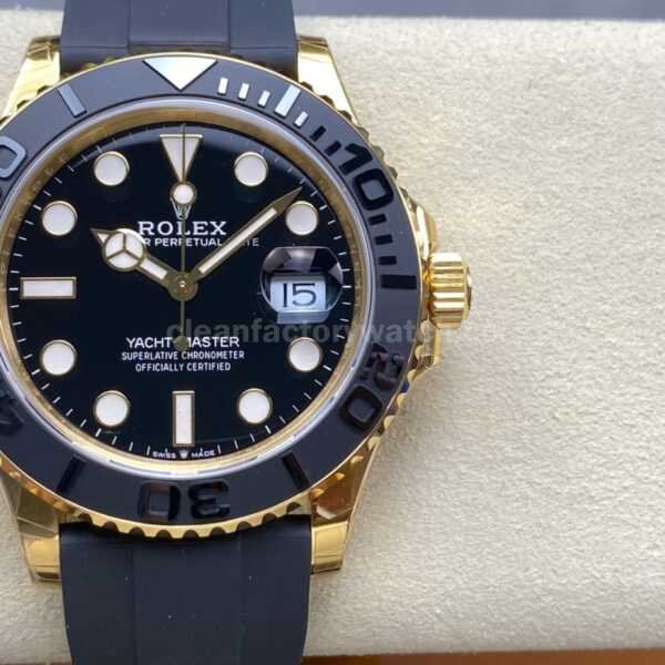 VS Factory Rolex Yacht-Master 42 226658 42mm Yellow Gold Rubber Strap Black Dial