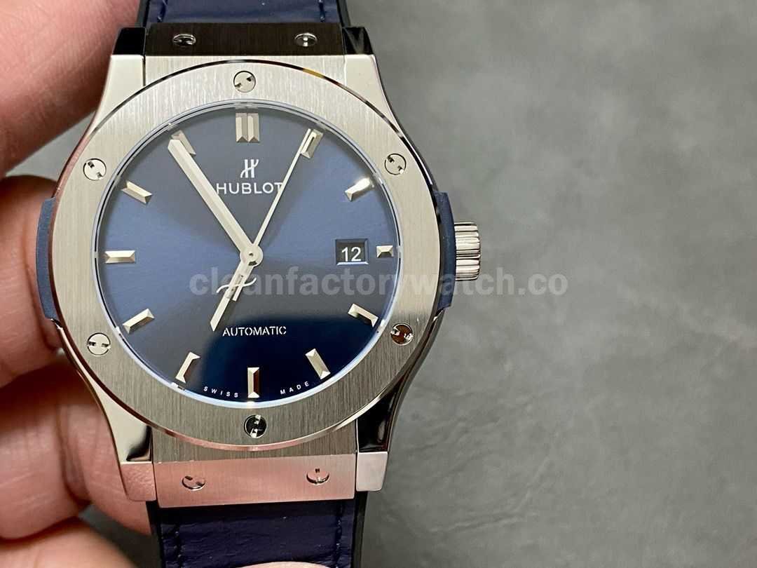 WWF Factory Hublot Classic Fusion Blue 542.NX.7170.LR 42mm Titanium Silicon Strap Blue Dial (3)