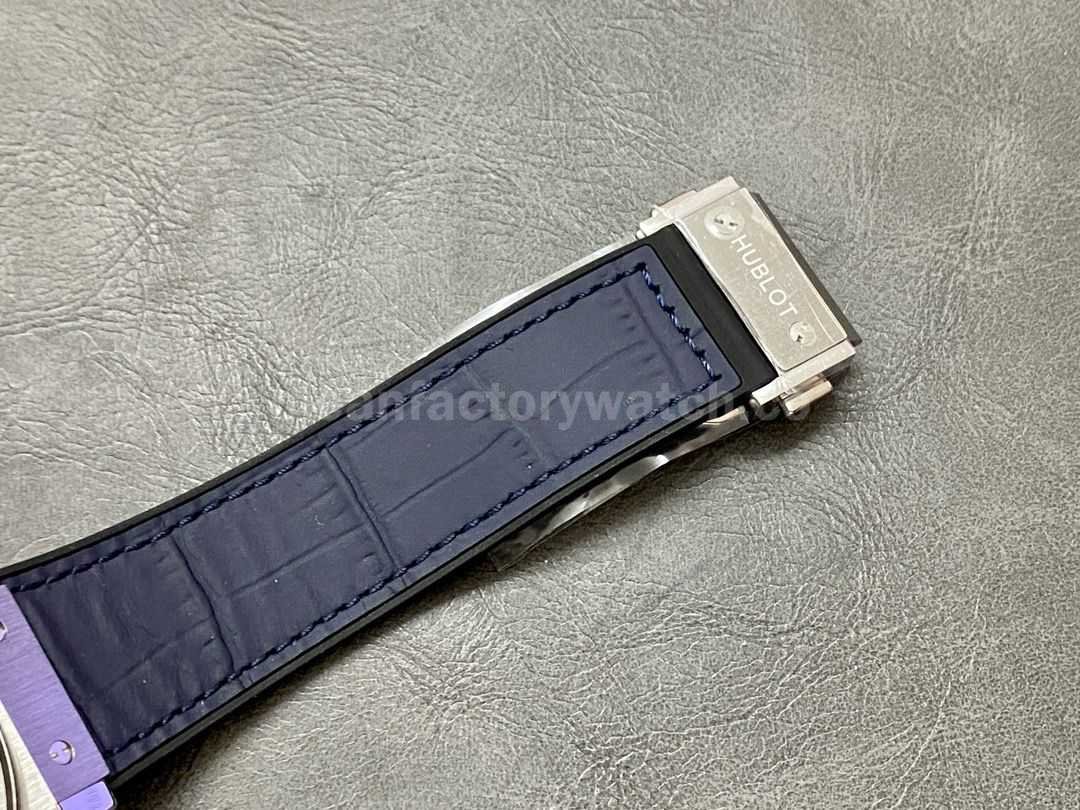 WWF Factory Hublot Classic Fusion Blue 542.NX.7170.LR 42mm Titanium Silicon Strap Blue Dial (4)
