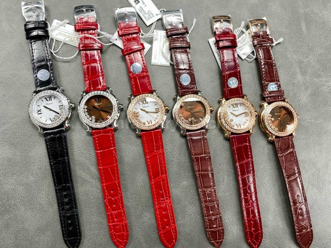 YF Factory Chopard Happy Sport 277473 5008 36mm Diamond&Rose Gold Bezel Steel Leather Strap Roman Nu (3)