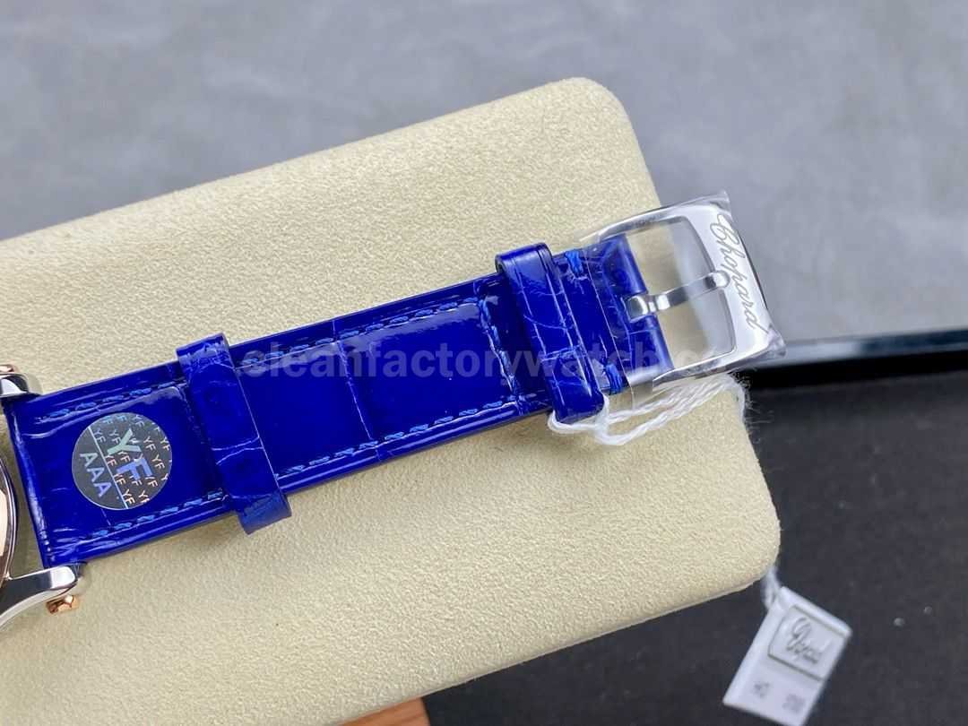 YF Factory Chopard Happy Sport 278578 6003 36mm Steel Leather Strap Roman Numerals Blue Dial (2)