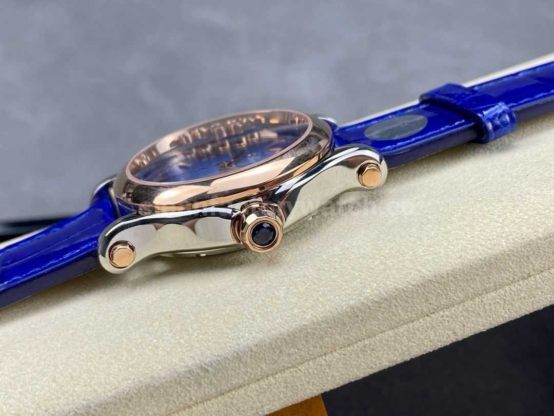 YF Factory Chopard Happy Sport 278578 6003 36mm Steel Leather Strap Roman Numerals Blue Dial (7)