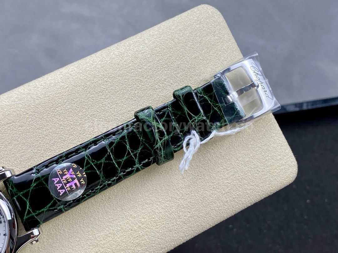 YF Factory Chopard Happy Sport 278590 3001 30mm Steel Green Leather Strap Roman Numerals White Dial (6)