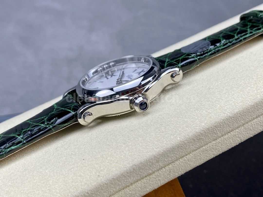 YF Factory Chopard Happy Sport 278590 3001 30mm Steel Green Leather Strap Roman Numerals White Dial (9)