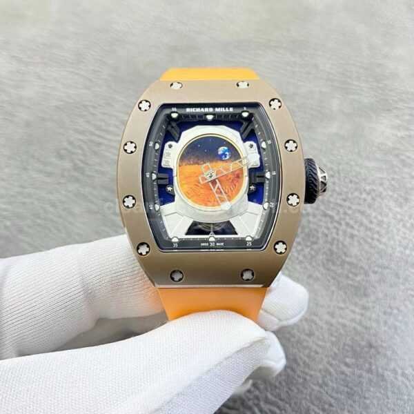 YS Factory Richard Mille RM 52-05 43mm Carbon Fiber Orange Rubber Strap Skeletonized Dial
