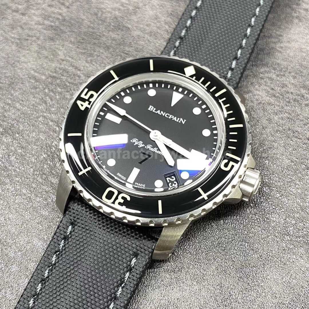 ZF Factory Blancpain Fifty Fathoms 5015E 1130 B52A 45mm Steel Textile Strap Black Dial (8)