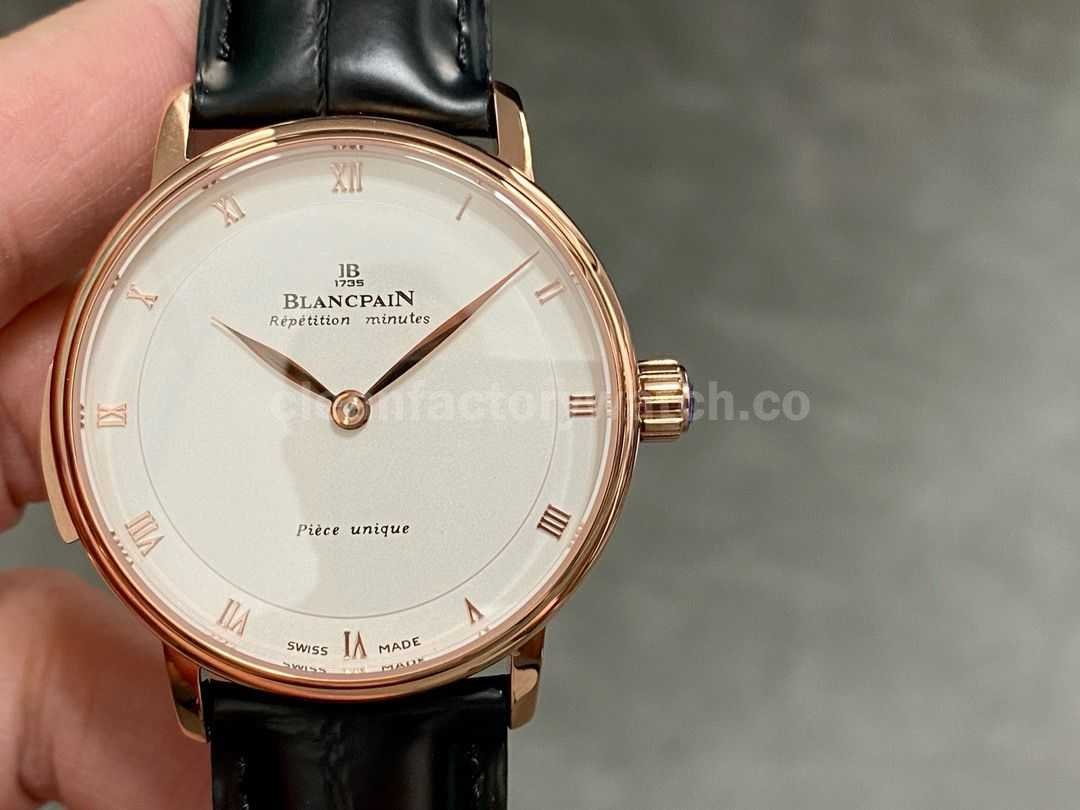 ZF Factory Blancpain Villeret 6033 3642 55 40mm Gold Leather Strap White Dial (8)